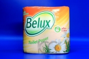 Туалетная бумага "BELUX", 2-сл, белая, 4 рул в упак, 12 упак в коробе
